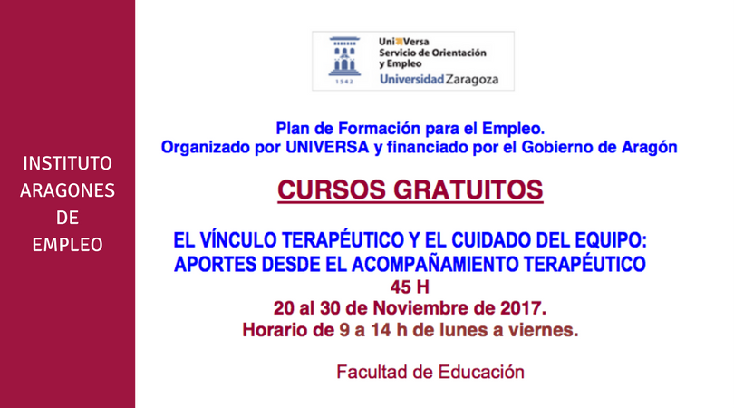CURSO GRATUITO: EL VÍNCULO TERAPÉUTICO Y EL CUIDADO DEL EQUIPO: APORTES DESDE EL ACOMPAÑAMIENTO TERAPÉUTICO